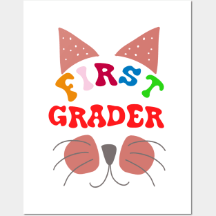 Funny First grader Cat T-shirt Posters and Art